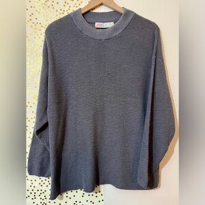 Free People Beach Gray Lightweight Oversize Terry Knit Crewneck Sweater size S